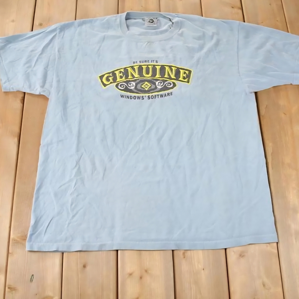 Vintage 1990s Genuine Windows Software Graphic T Shirt